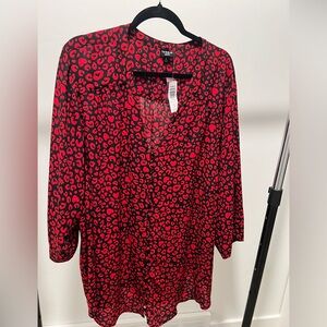 Torrid Red & Black Blouse Size 5. Never worn still has tags